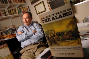 CHASS history professor James Crisp and his book on Davy Crockett. 
