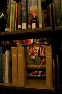CHASS Honors student John Vance does research in DH Hill Library. PHOTO BY ROGER WINSTEAD